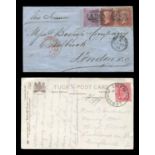 A collection of Gibraltar stamps within four albums, from 1841 entire small curved Gibraltar to