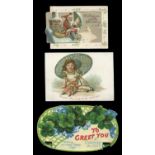 GREETINGS CARDS. A collection of various greetings cards, many published by S. Hildesheimer,