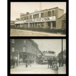 A group of 4 photographic postcards of the Wimbledon area, titled 'Level Crossing, Kingston Rd,