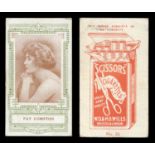 A collection of cigarette and trade cards including a set of 30 Wills Scissors 'Actresses (Green