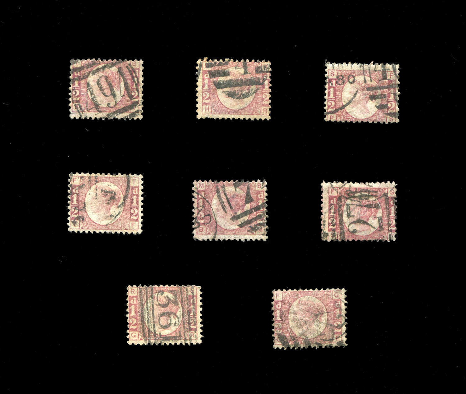 A Great Britain 1870 set of ½d stamps, plate numbers 1-20, including scarce plate 9.Buyer’s - Image 2 of 4