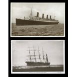 A collection of 28 postcards of shipping interest, including photographic postcards titled 'Wreck of