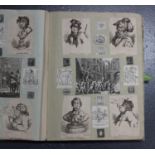 SCRAP ALBUM. An album containing numerous mounted 18th and 19th century prints, some hand-