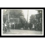 A photographic postcard titled 'Accident to Motor Mail Van, Brighton, Aug 25, 1909'.Buyer’s