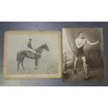 PHOTOGRAPHS. A photograph of an Army Boxing Champion, circa 1914, 30cm x 23cm, together with a