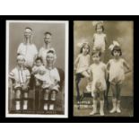 A group of 10 photographic postcards of performers and circus acts, including postcards titled '