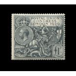 A Great Britain 1929 PUC £1 black stamp, mint.Buyer’s Premium 29.4% (including VAT @ 20%) of the