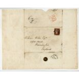 Two albums of Great Britain postal history from pre-stamp covers, two 1840 1d black covers, 1841