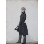 Richard Dighton - 'James Palmer' (Full Length Portrait of a Gentleman), watercolour over pencil,