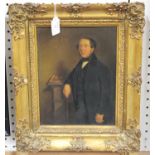 British School - Half Length Portrait of a Gentleman, identified as Dr Andrew, oil on board,