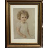 Josephine Streatfeild - Portrait of a Young Child, pastel, signed and dated 1926, 57cm x 39.5cm,