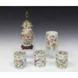 A small group of Chinese Canton famille rose export porcelain, mid to late 19th century,