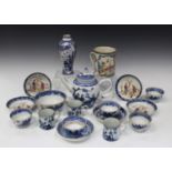 A collection of Chinese export porcelain, Kangxi and Qianlong period, including three blue and white