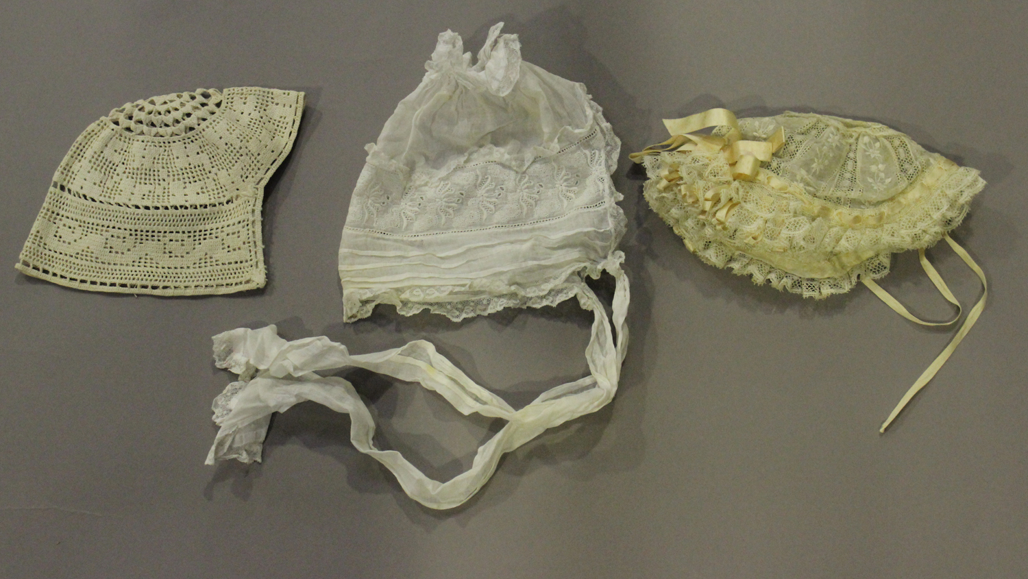 A selection of mainly 19th century infants' clothing, including a gauze and applied lace skirt - Image 3 of 4