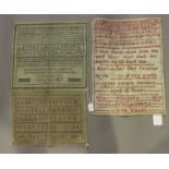 A Victorian Welsh sampler by Agnes Laura Jeremy, aged 10 years, dated 1874 and inscribed 'Swansea,