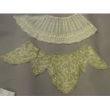 A collection of various 19th century and later lacework and lacework patterns, including collars,
