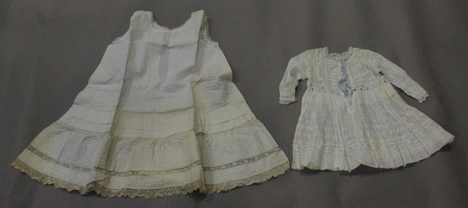 A selection of mainly 19th century infants' clothing, including a gauze and applied lace skirt - Image 4 of 4