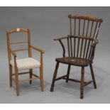 A 20th century oak miniature Windsor armchair with spindle back and solid seat, height 46cm, width