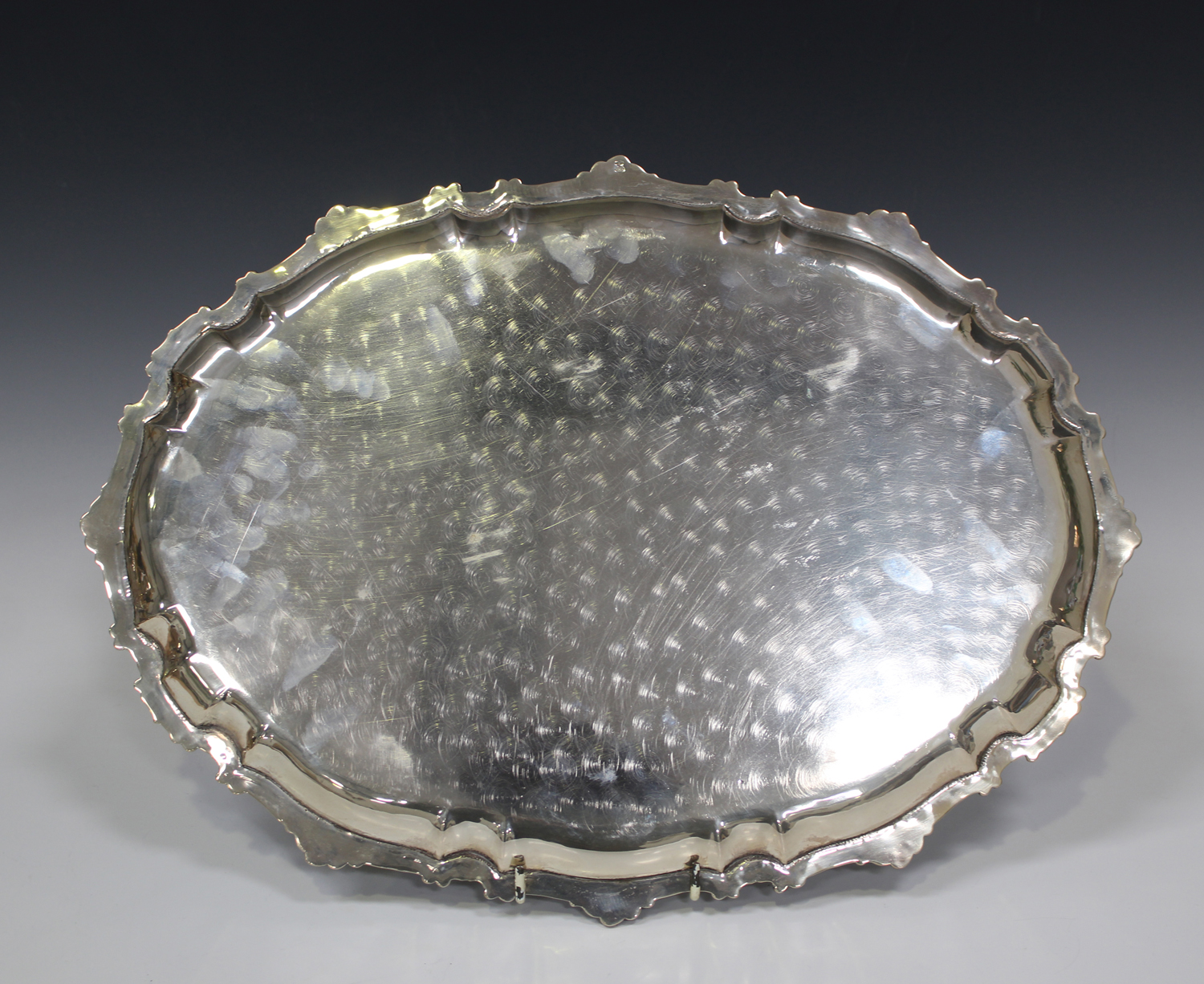 A 20th century Continental .800 silver oval tray with cast foliate rim, length 44.5cm.Buyer’s - Image 3 of 3