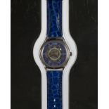 A Swatch Automatic Tresor Magique platinum cased limited edition wristwatch, the signed gilt and