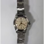 A Tudor Princess-Oysterdate Rotor Self-winding steel cased lady's wristwatch, the signed silvered
