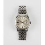 A Rolex Oyster Perpetual Datejust steel gentleman's bracelet wristwatch, the signed movement