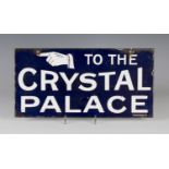 A Crystal Palace double-sided enamelled directions sign by Willing & Co Ltd, 23cm x 46cm.Buyer’s