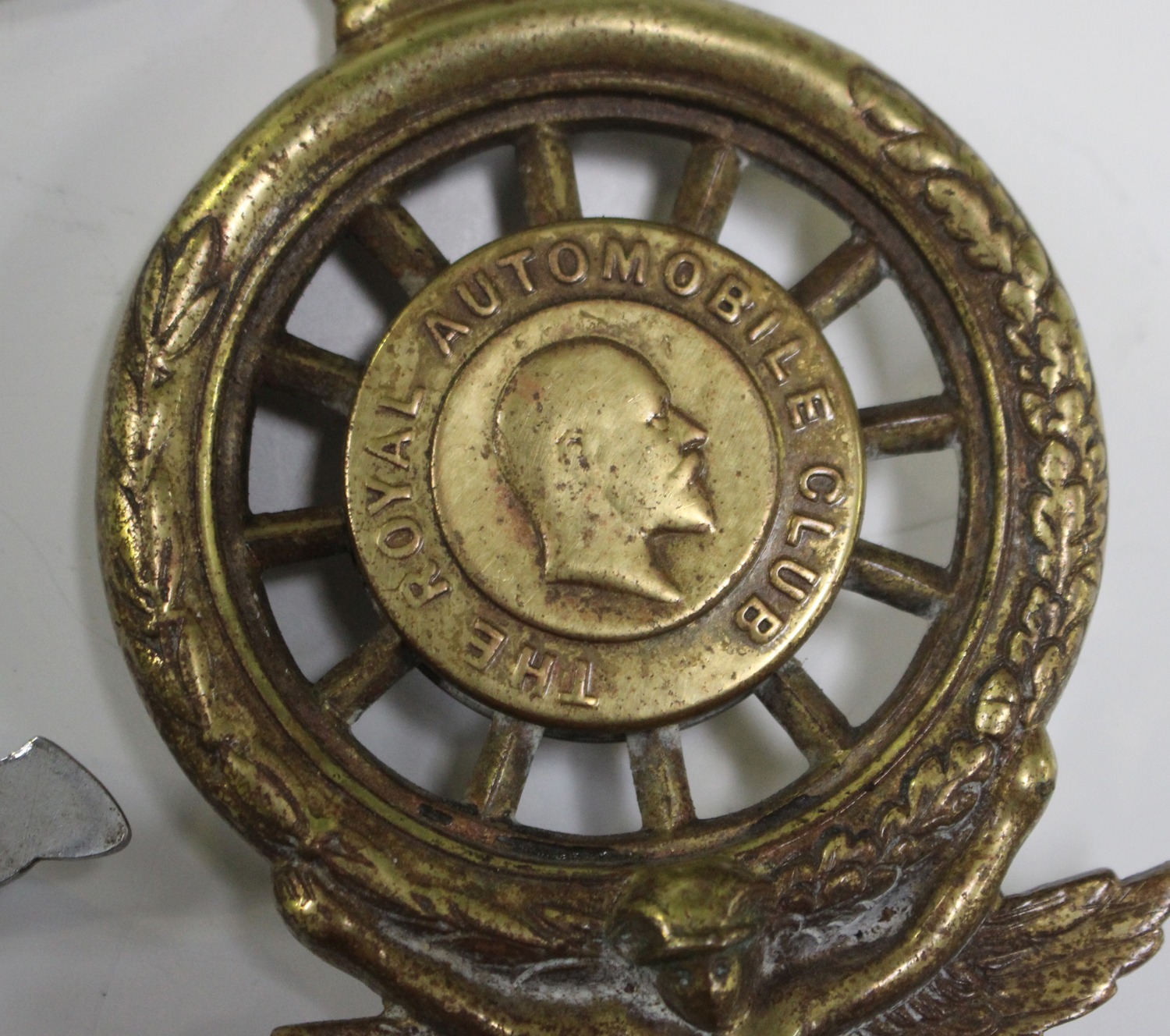 A Royal Automobile Club cast brass member's badge with enamelled Union Jack, detailed 'L Kinston & - Image 2 of 3