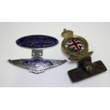 A Royal Automobile Club cast brass member's badge with enamelled Union Jack, detailed 'L Kinston &