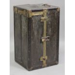 A late 19th/early 20th century American metal bound cabin trunk by Dale, New York, height 106cm,