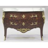 A 20th century French Louis XV style kingwood and marquetry inlaid commode with gilt metal mounts,
