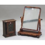 A Victorian mahogany swing frame toilet mirror, height 72cm, width 58cm, together with an