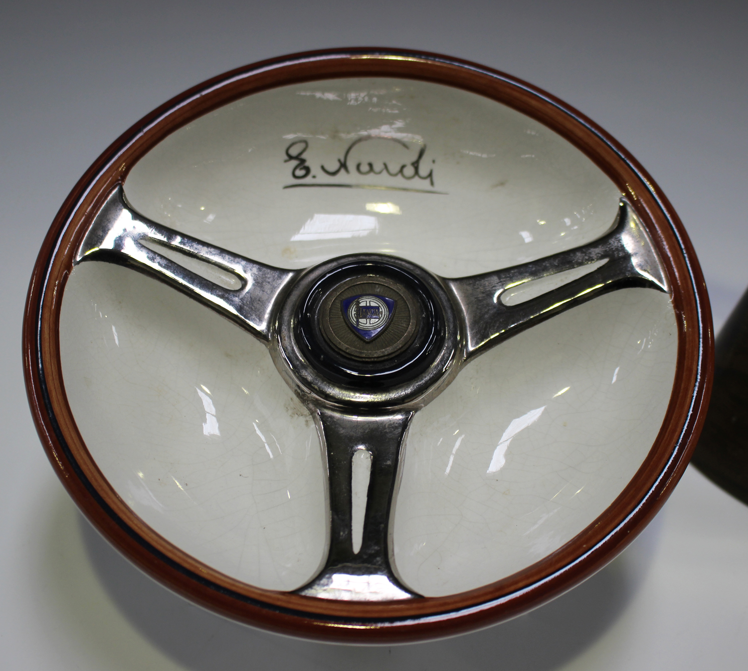 A French chromium plated racing trophy, pierced and cut in the form of an early racing car, - Image 7 of 8