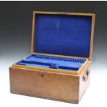 An early 20th century oak canteen box by Goldsmiths & Silversmiths Company, width 54cm, together