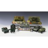 A small collection of Dinky Toys army vehicles, comprising a No. 690 Scorpion tank, a No. 691