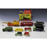 A collection of Dinky Toys and Supertoys commercial, military and farm vehicles, including a No. 455