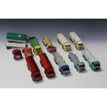 Eight dinky Supertoys Leyland Octopus tankers and trucks, a Leyland chassis with weights and two AEC