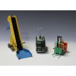 A Dinky Supertoys No. 968 BBC TV Roving Eye vehicle, a No. 964 elevator loader and a No. 401