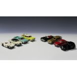A collection of Dinky Toys cars, including a No. 205 Lotus Cortina rally car, boxed, a No. 162