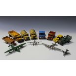 A collection of Dinky Toys and Supertoys commercial vehicles, army vehicles and aircraft,