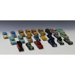 A collection of Dinky toys cars, including a No. 386 Sunbeam Talbot sports, a No. 30d Vauxhall, a