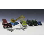 A collection of Dinky Toys and Supertoys vehicles, including two No. 968 BBC TV Roving Eye vehicles,