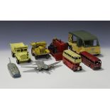 A collection of Dinky Toys and Supertoys cars, commercial vehicles, aircraft etc, including a No.