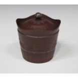 A rare brown jasperware commemorative circular pot and cover, circa 1800, probably by Turner,