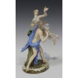 A Meissen porcelain figure group The Rape of the Sabine Woman, late 19th century, the male figure