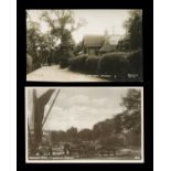 A collection of 18 postcards of Surrey, including photographic postcards titled 'Riverside Wharf,