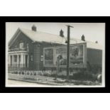 A photographic postcard of Berkshire titled 'Coronet Cinema, Didcot' with three advertising