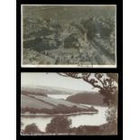 A collection of 35 postcards of Cornwall, including photographic postcards titled 'Falmouth Harbour,