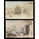 A group of 4 photographic postcards of Hallsands, Devon, including two showing storm damage to