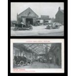 A collection of 43 postcards of Nottinghamshire, all featuring motor cars and other vehicles,